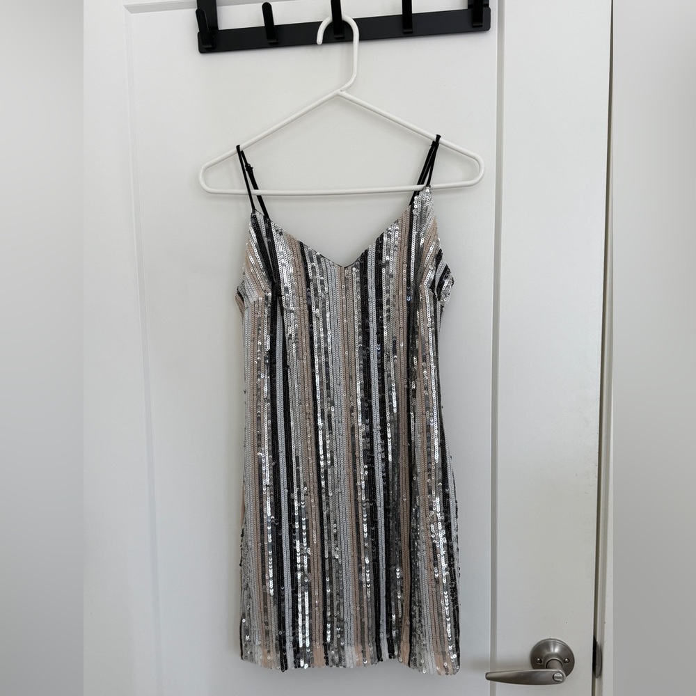 Sequin Striped Dress